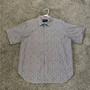 Robert Graham Modern Americana Geometric Button-up Short Sleeve Shirt SZ XL